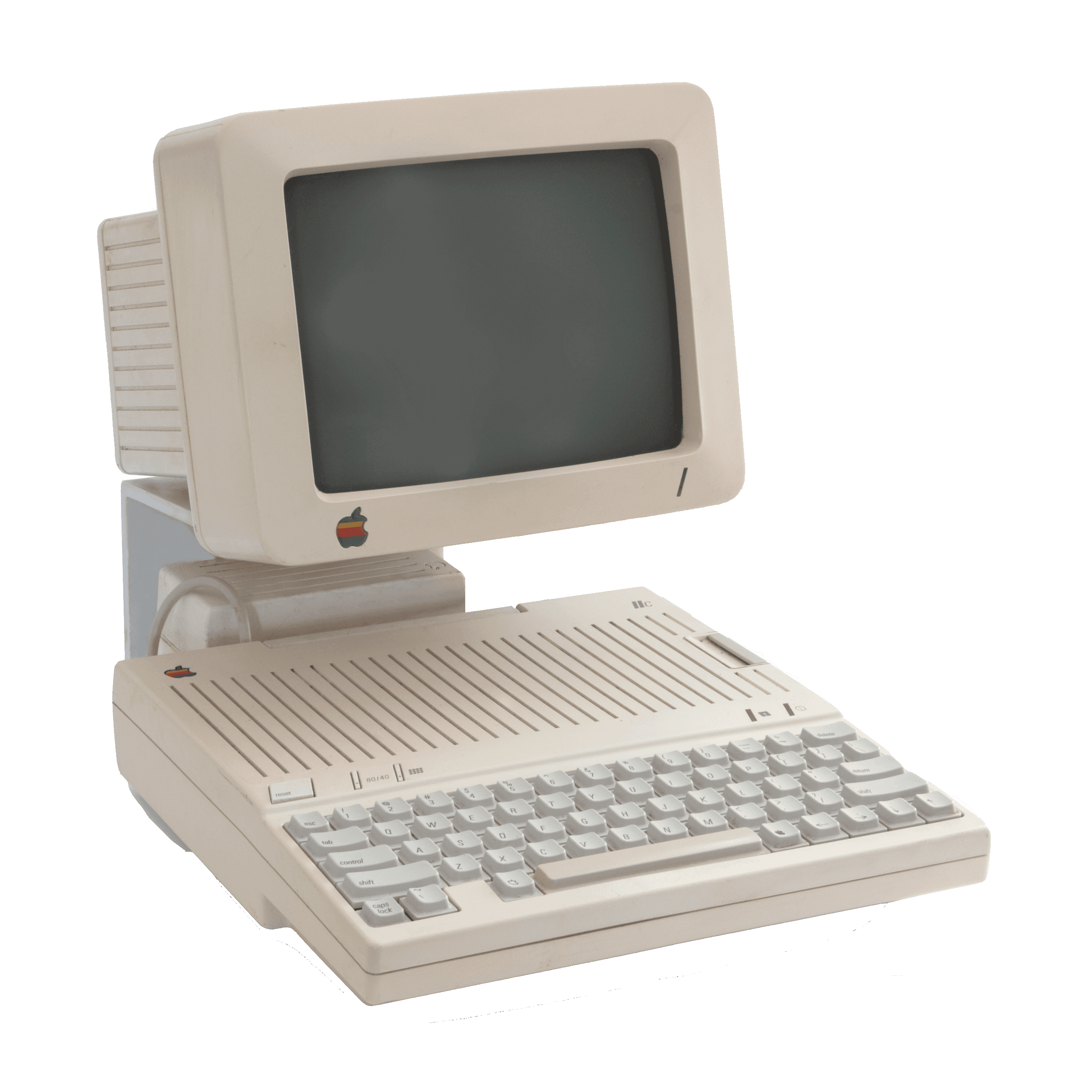 An Apple IIc computer, introduced in 1984