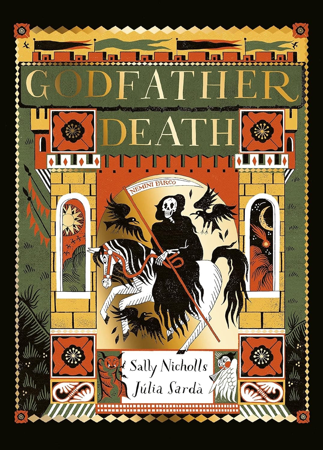 The media cover for “Godfather Death” by Sally Nicholls, Júlia Sàrda