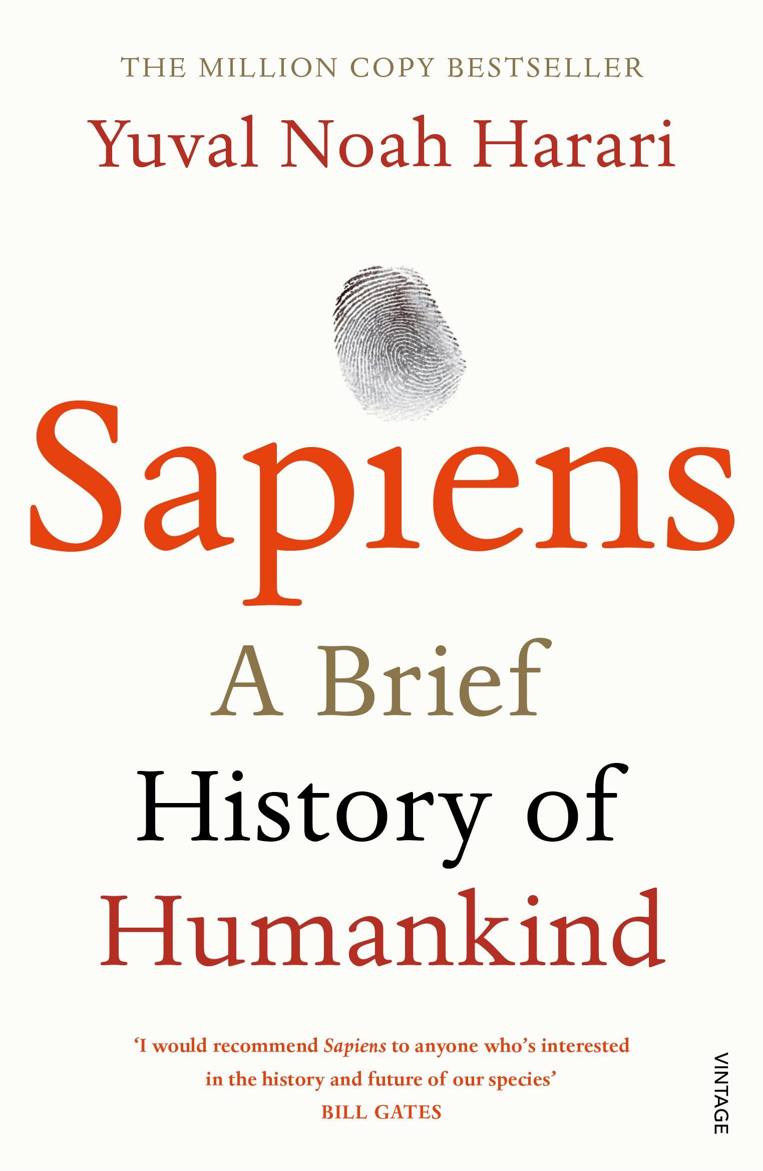 The media cover for “Sapiens: A Brief History of Humankind” by Yuval Noah Harari