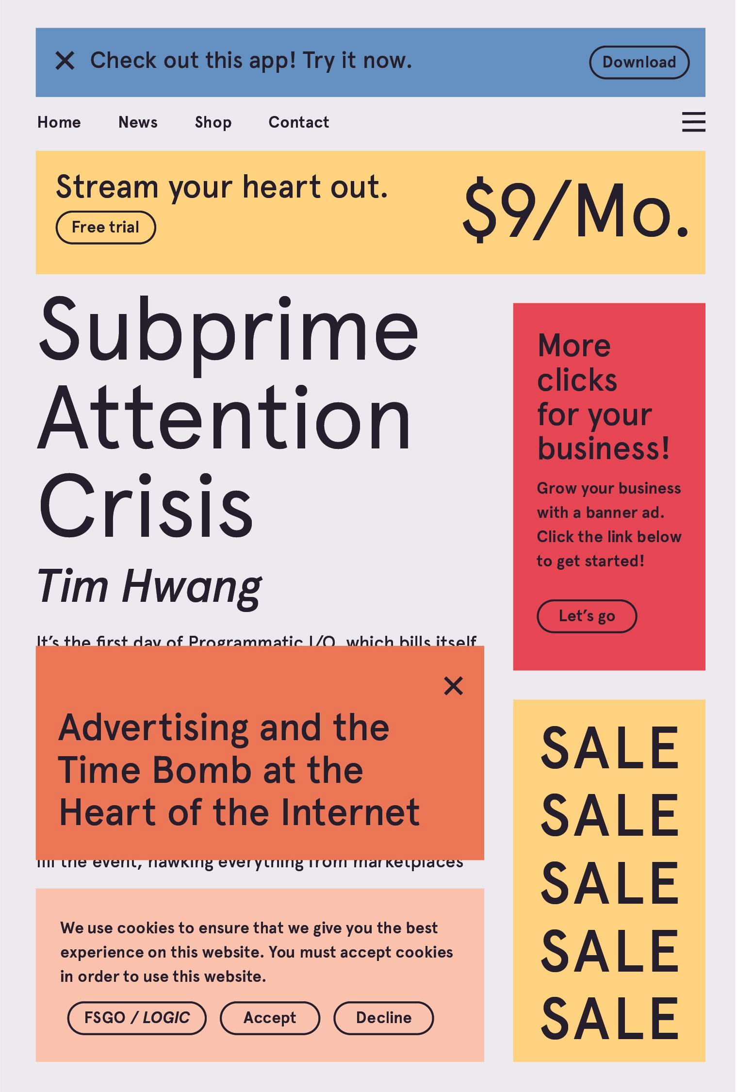 The media cover for “Subprime Attention Crisis” by Tim Hwang