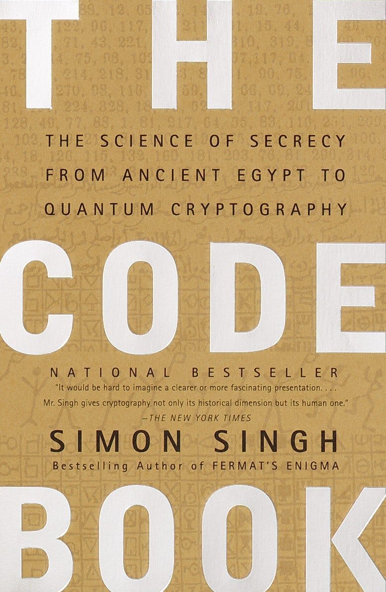 The media cover for “The Code Book” by Simon Singh
