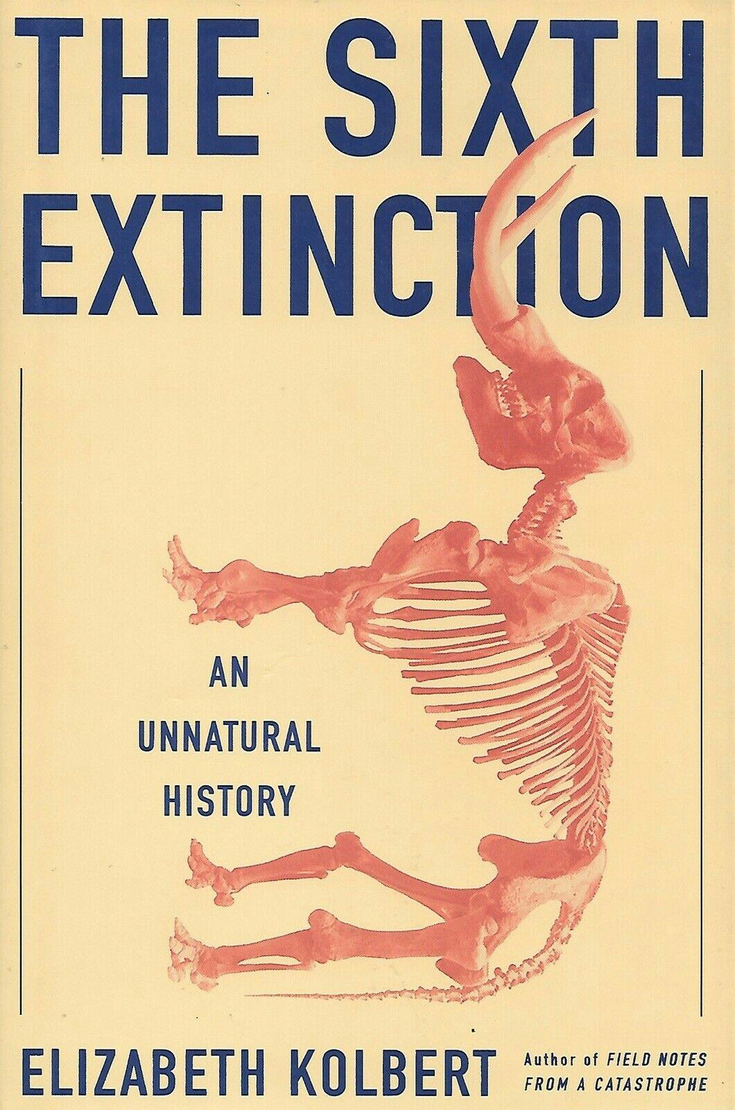 The media cover for “The Sixth Extinction” by Elizabeth Kolbert