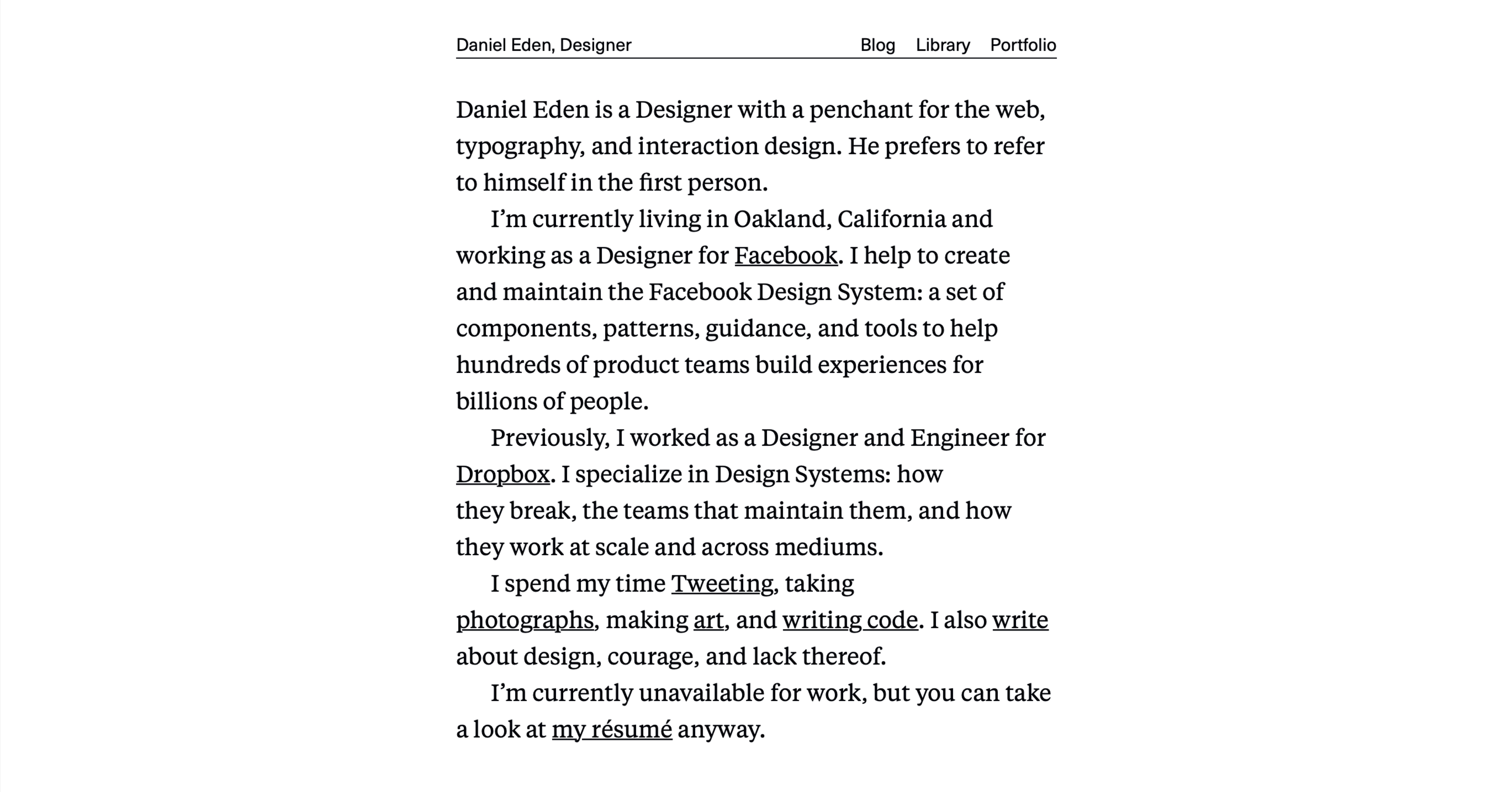 A screenshot of this website’s homepage in May 2018